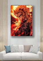 متال پوستر انیمه شیطان کش طرح Kyojuro Rengoku کد L1149 - Image 2