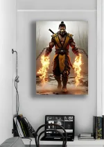 متال پوستر طرح بازی Mortal Kombat طرح اسکورپیون کد L1261 - Image 2