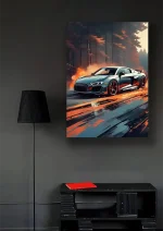 متال پوستر طرح ماشین Audi R8 کد L1347 - Image 2