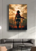 متال پوستر انیمه Attac On Titan طرح Mikasa Ackerman کد L1625 - Image 2