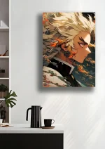 متال پوستر انیمه شیطان کش طرح Kyojuro Rengoku کد L1644 - Image 2