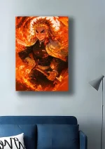 متال پوستر انیمه شیطان کش طرح Kyojuro Rengoku کد L1647 - Image 2