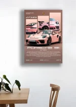 متال پوستر طرح  ماشین Porsche کد L1695 - Image 2