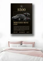 متال پوستر طرح ماشین Mercedes Benz S500 کد L1714 - Image 2