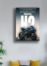 متال پوستر طرح موتور Kawasaki Ninja H2R کد L1833 - Image 2