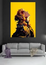 متال پوستر انیمه شیطان کش طرح Kyojuro Rengoku کد L1512 - Image 2