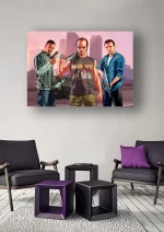 متال پوستر طرح بازی GTA V کد L1402 - Image 2