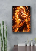متال پوستر انیمه شیطان کش طرح Kyojuro Rengoku کد L1549 - Image 2