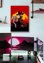 متال پوستر بازی Red Dead Redemption 2 طرح آرتور مورگان کد L1022 - Image 2