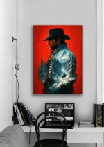 متال پوستر بازی Red Dead Redemption 2 طرح آرتور مورگان کد L1036 - Image 2