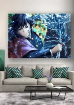 متال پوستر انیمه شیطان کش طرح Giyu Tomioka کد L1131 - Image 2
