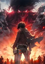 متال پوستر انیمه Attack on Titan طرح میکاسا کد L1014