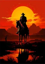 متال پوستر طرح بازی Red Dead Redemption 2 کد L1050