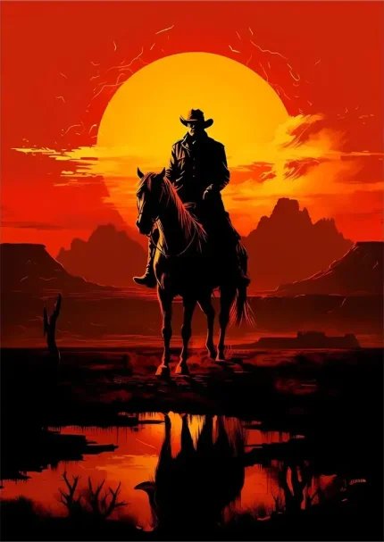 متال پوستر طرح بازی Red Dead Redemption 2 کد L1050