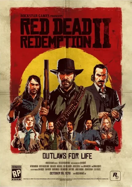 متال پوستر طرح بازی Red Dead Redemption 2 کد L1066