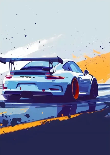 متال پوستر طرح ماشین Porsche 911 کد L1082