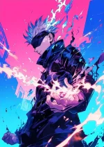 متال پوستر انیمه جوجوتسو کایسن طرح گوجو کد L1086