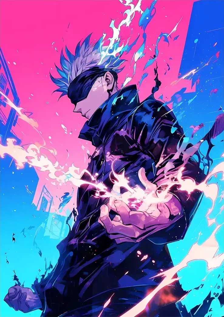 L1086-metalposter-01 متال پوستر انیمه جوجوتسو کایسن طرح گوجو کد L1086 - Image 1