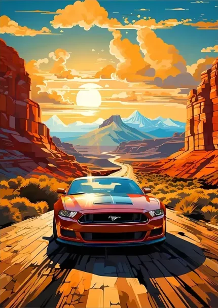 متال پوستر طرح ماشین فورد موستانگ کد L1089