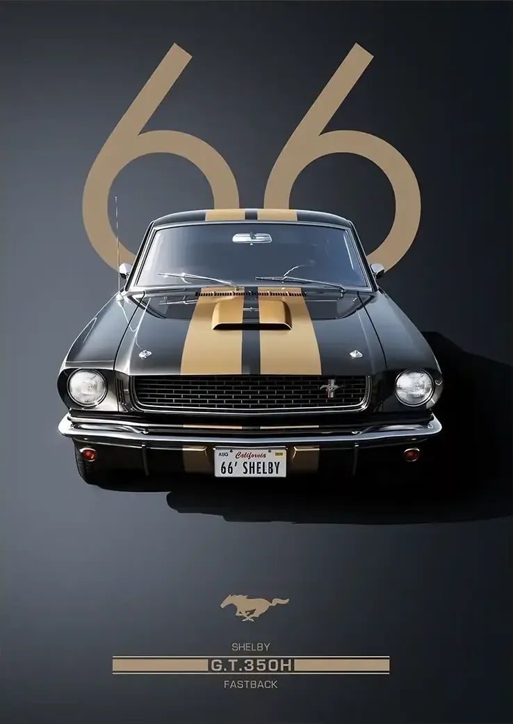 L1109-metalposter-01 متال پوستر طرح ماشین Shelby Mustang کد L1109 - Image 1