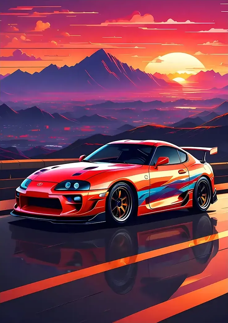 L1110-metalposter-01 متال پوستر طرح ماشین سوپرا کد L1110 - Image 1