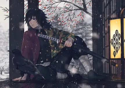 متال پوستر انیمه شیطان کش طرح Giyu Tomioka کد L1128