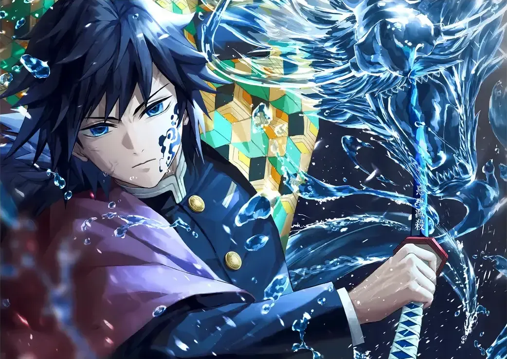 L1131-metalposter-01 متال پوستر انیمه شیطان کش طرح Giyu Tomioka کد L1131 - Image 1