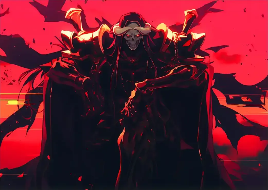 L1316-metalposter-01 متال پوستر انیمه Overlord طرح Ainz Ooal Gown کد L1316 - Image 1