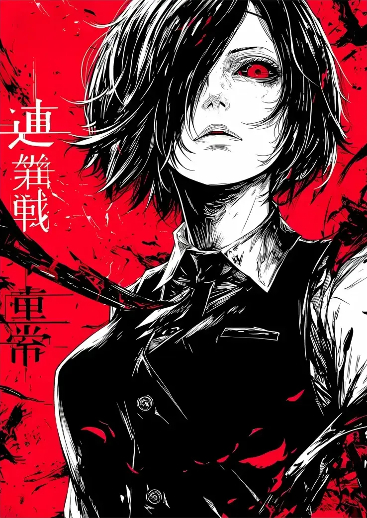 L1327-metalposter-01 متال پوستر انیمه Tokyo Ghoul طرح Touka Kirishima کد L1327 - Image 1