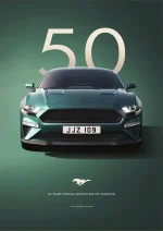 متال پوستر طرح ماشین فونت موستانگ کد L1341