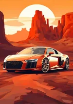 متال پوستر طرح ماشین Audi R8 کد L1343