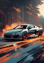 متال پوستر طرح ماشین Audi R8 کد L1347