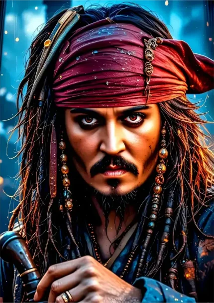 متال پوستر سینمایی Pirates of the Caribbean طرح jack sparrow کد L1349