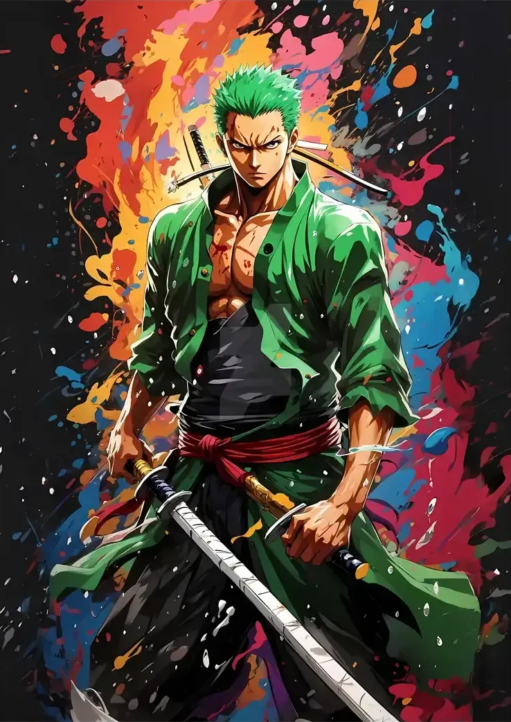 L1358-metalposter-01 متال پوستر انیمه وان پیس طرح زورو کد L1358 - Image 1