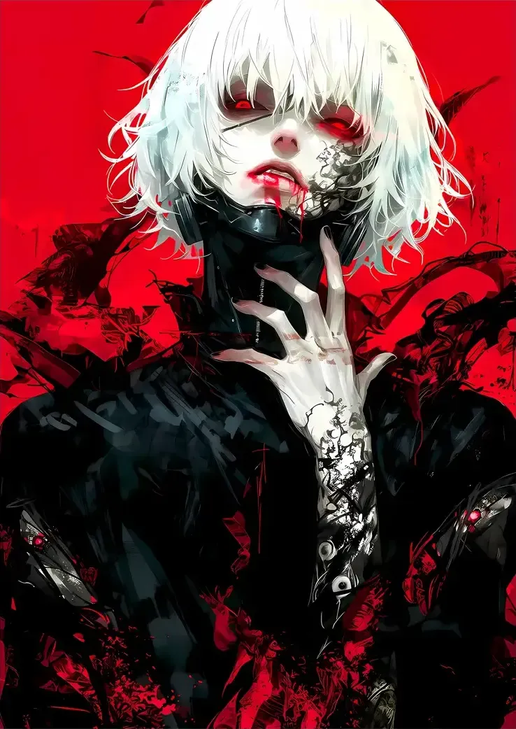 L1377-metalposter-01 متال پوستر انیمه Tokyo Ghoul طرح Ken Kaneki کد L1377 - Image 1