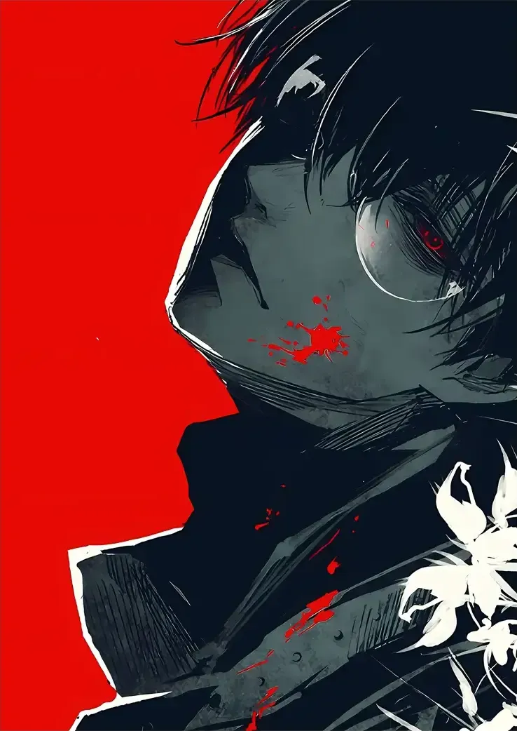 L1378-metalposter-01 متال پوستر انیمه Tokyo Ghoul طرح Ken Kaneki کد L1378 - Image 1