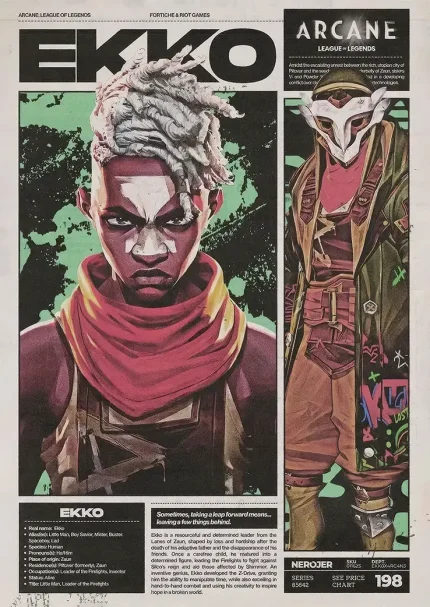 متال پوستر انیمه آرکین طرح EKKO کد L1385