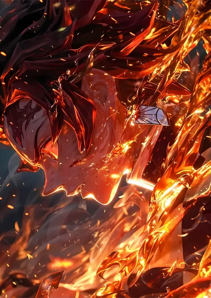 L1396-metalposter-01. متال پوستر انیمه شیطان کش طرح تانجیرو کد L1396 - Image 1