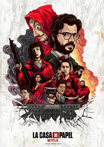 متال پوستر طرح سریال Money Heist کد L1415
