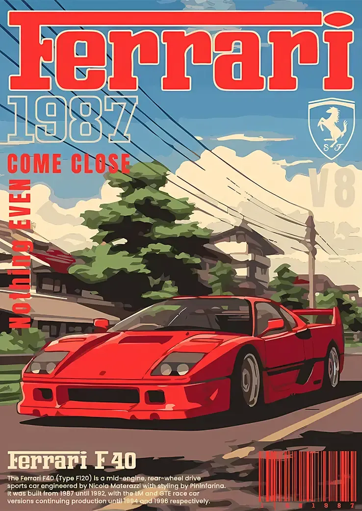 L1420-metalposter-01 متال پوستر طرح ماشین فراری کد L1420 - Image 1