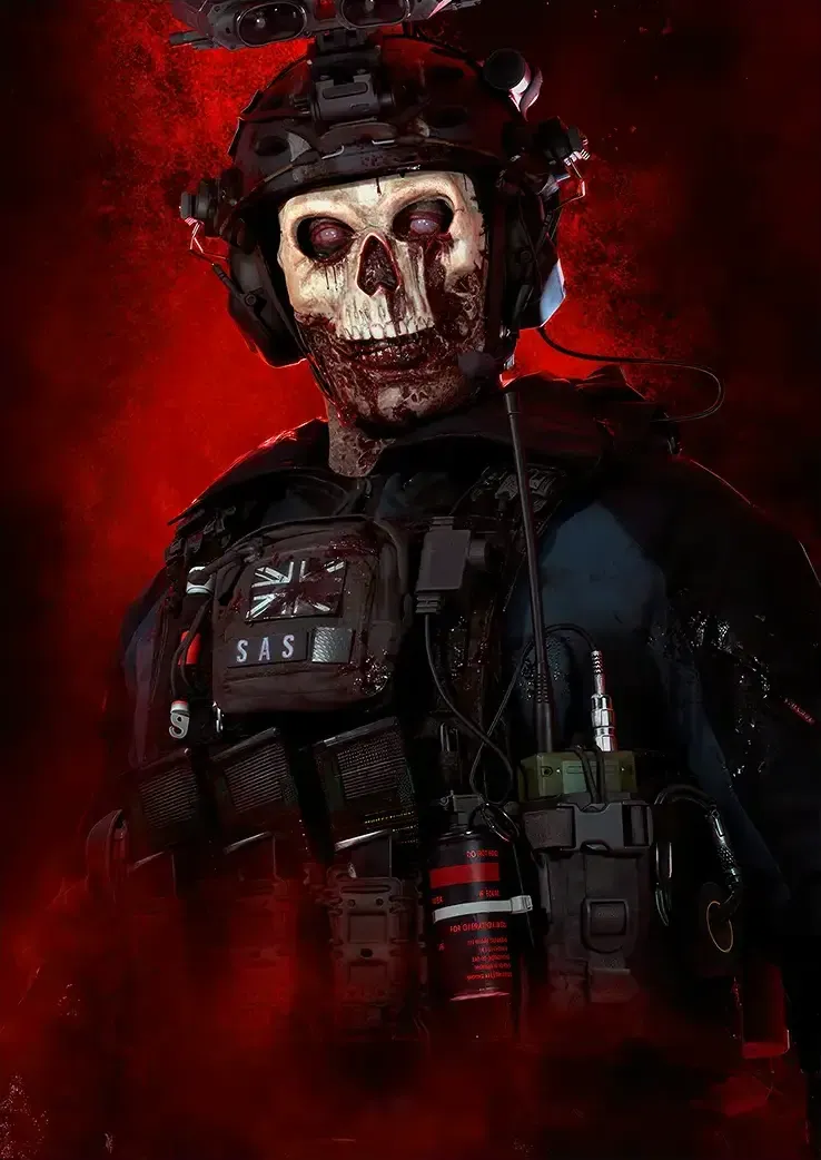 L1435-metalposter-01 متال پوستر بازی Call of Duty طرح گوست کد L1435 - Image 1