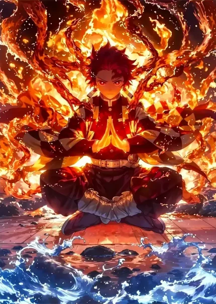 متال پوستر انیمه شیطان کش طرح تانجیرو کد L1440