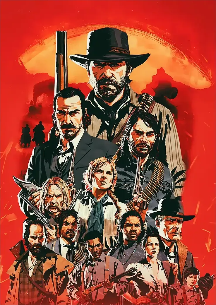 L1455-metalposter-01 متال پوستر طرح بازی Red Dead Redemption کد L1455 - Image 1