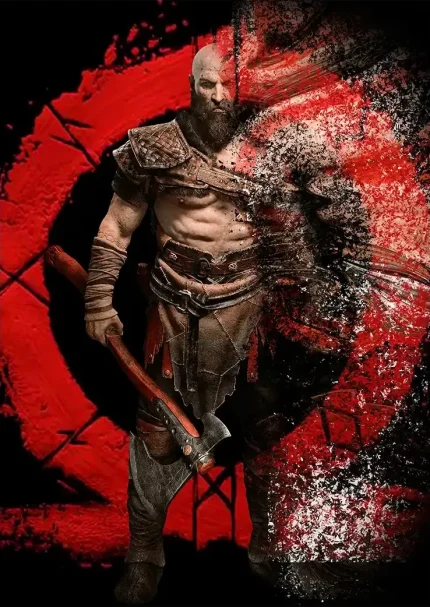 متال پوستر طرح بازی God Of War کد L1457