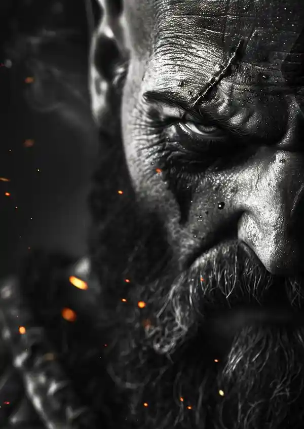 L1470-metalposter-01 متال پوستر بازی God Of War طرح کریتوس کد L1470 - Image 1