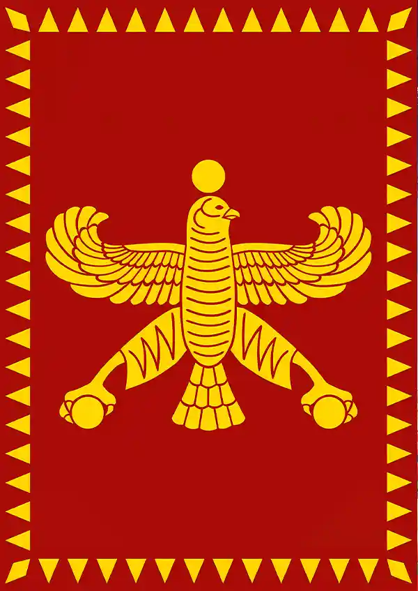 L1473-metalposter-01 متال پوستر طرح پرنده شهباز پرچم هحامنشیان کد L1473 - Image 1