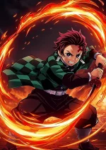 متال پوستر انیمه شیطان کش طرح تانجیرو کد L1481