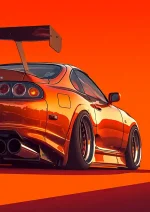 متال پوستر طرح ماشین تویوتا سوپرا کد L1487