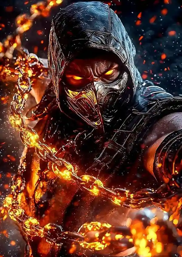 L1491-metalposter-01 متال پوستر بازی Mortal Kombat طرح اسکورپیون کد L1491 - Image 1