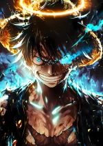 متال پوستر انیمه One Piece طرح لوفی کد L1498